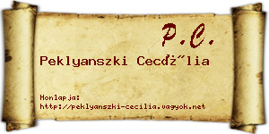 Peklyanszki Cecília névjegykártya